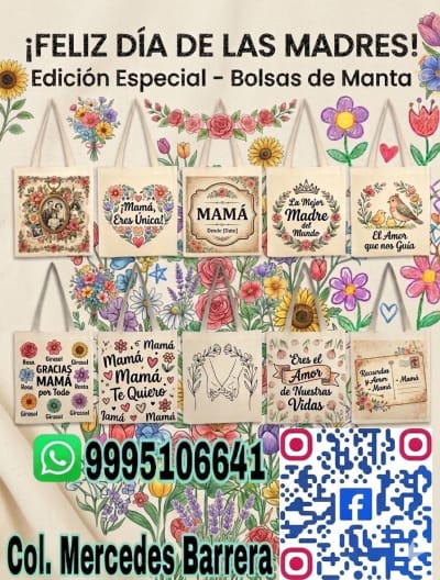 Bolsas Totebag de manta personalizadas para Día de la Madre — General / Toda Mérida