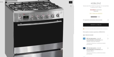 Estufa Palermo Koblenz 30" de piso, a tratar — Colonia Maya