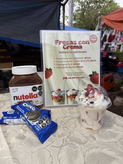 Fresas con crema naturales, Cuauhtémoc Kanasin, domicilio — Vergel