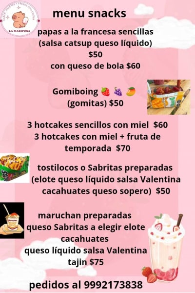 Fresas, frappés y tostilocos, ya laborando — Vergel