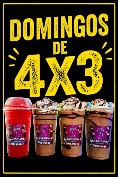 La Esquina Frappes, Promoción 4x3 en Frappés los Domingos — Chenku