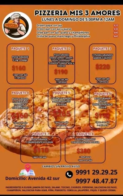 Pizzería Mis 3 Amores — Cielo Alto