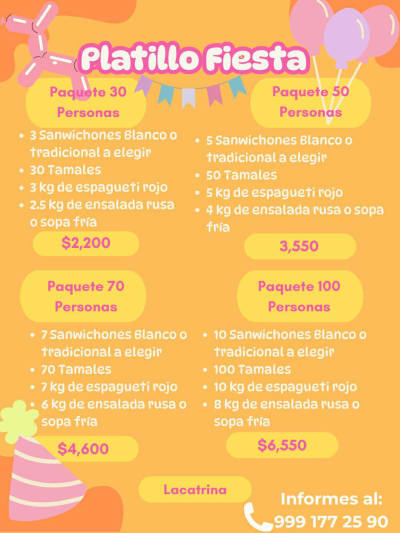Platillo Fiesta - Catering para Eventos — Caucel