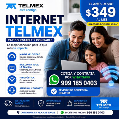 Internet Telmex Fibra Optica — Caucel