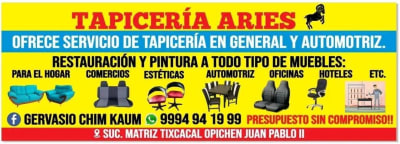Tapicería Aries — Emiliano Zapata Sur