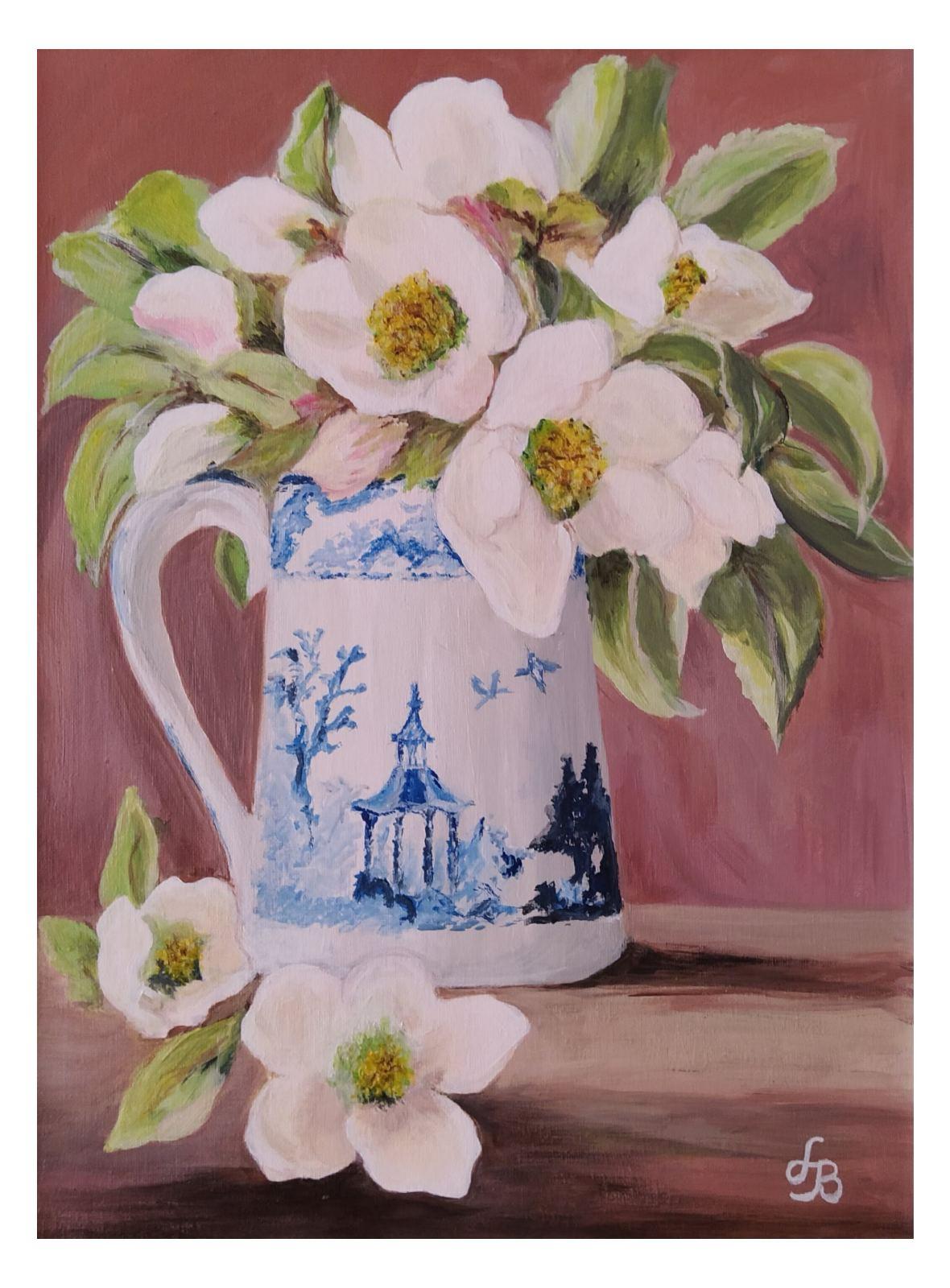 Flowers in a Vase, 2021, Acrylic on canvas