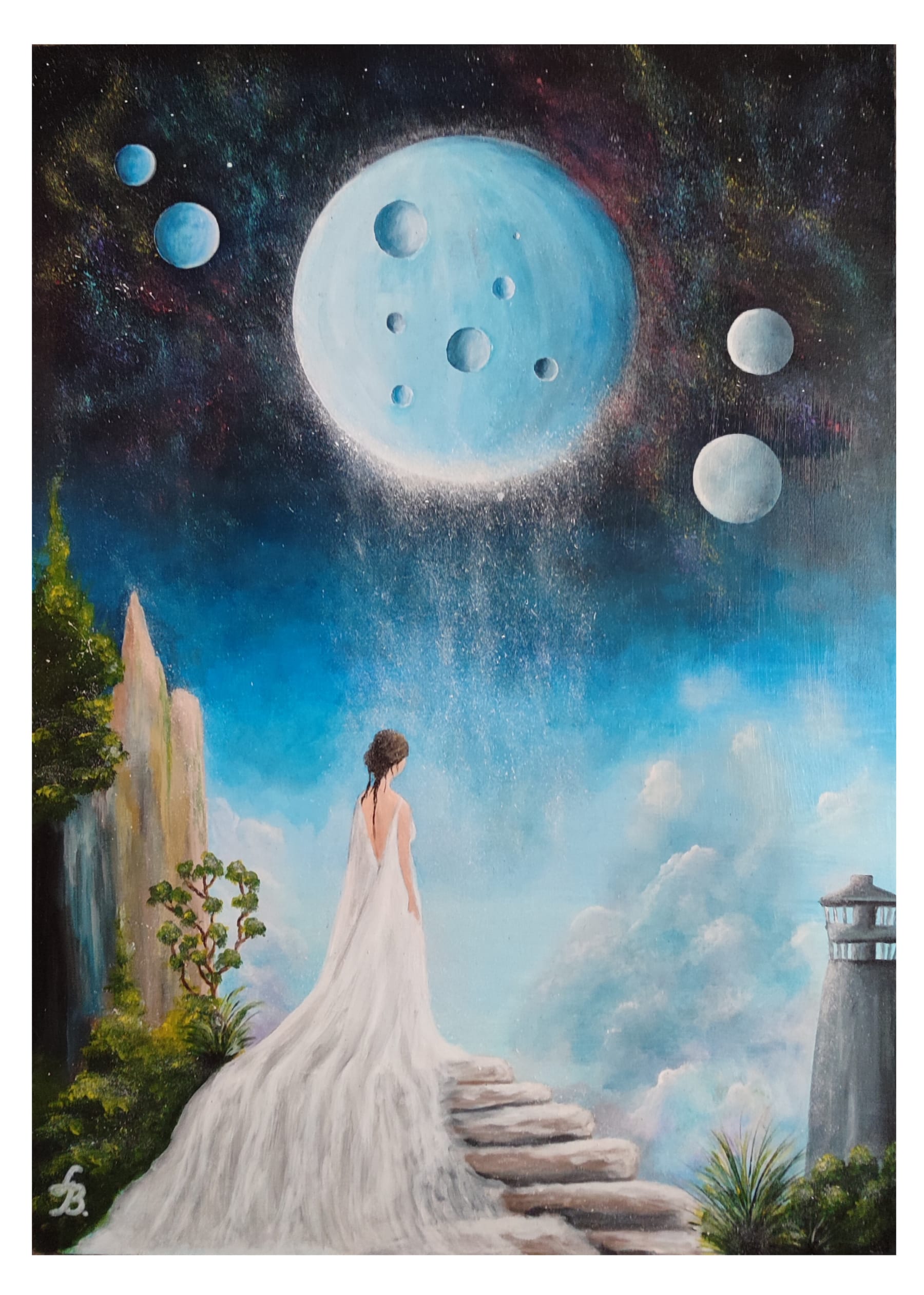Spellbound by the Moon, 2025, Acrylic on canvas