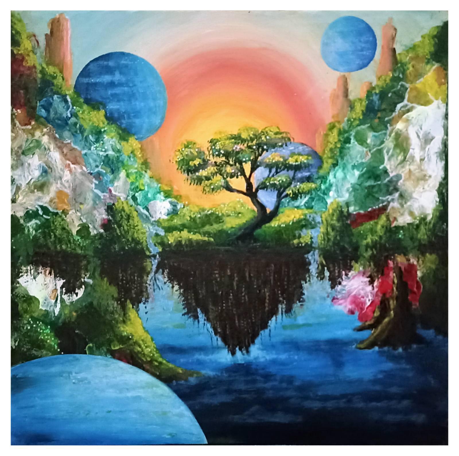 Wondrous Dusk, 2023, Acrylic on canvas