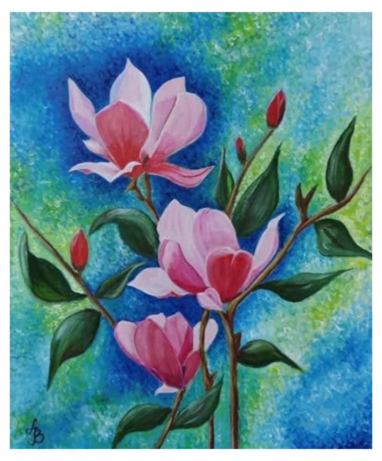 Magnolias, 2021, Acrylic on canvas