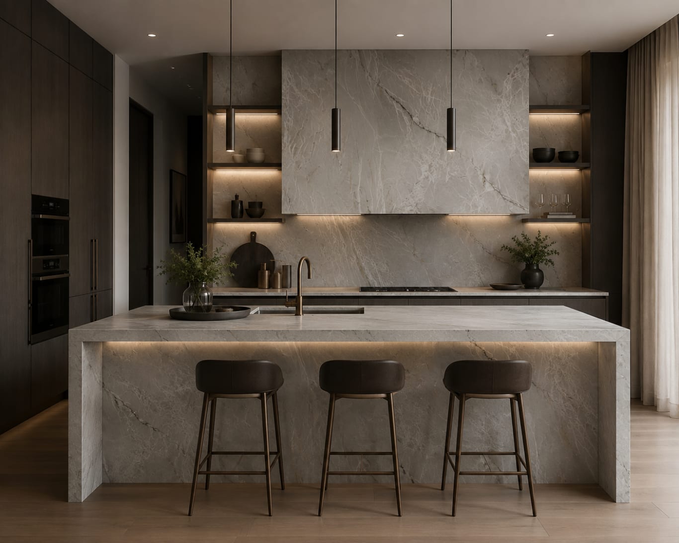 Artist impression of Bianco Superior quartzite in an interior setting