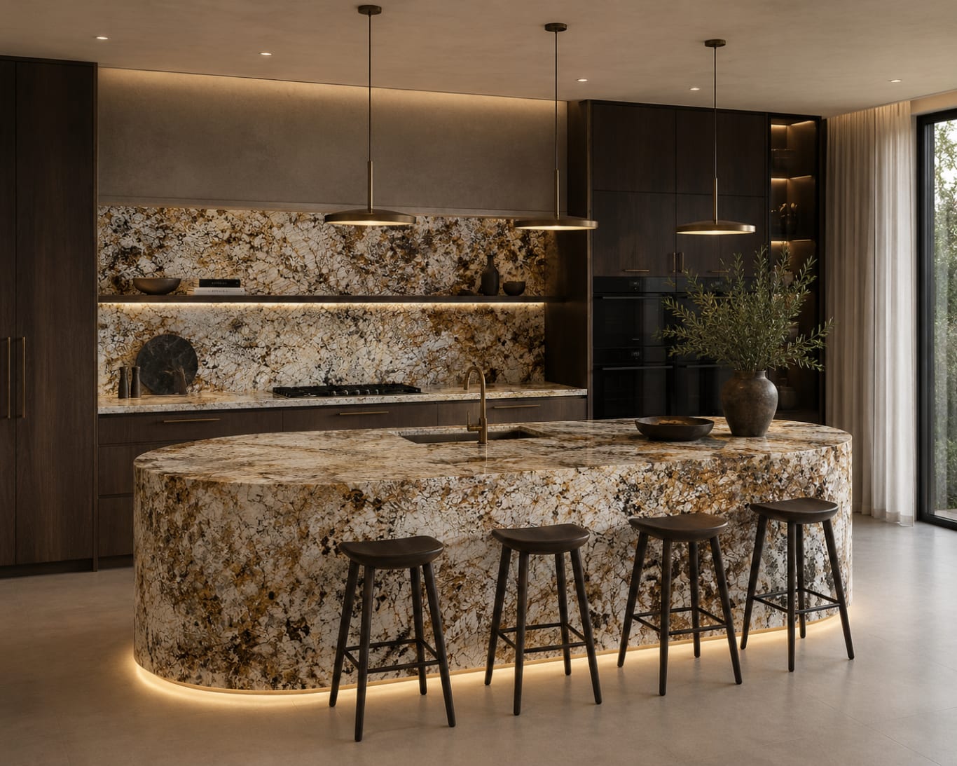 Artist impression of Blanc De Blanc granite in an interior setting