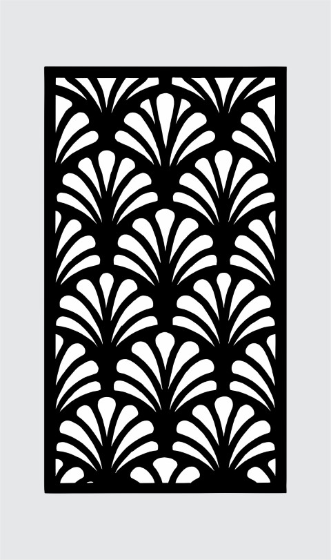 Art Deco Overlapping Scallop Fan Jali Design – CNC Laser Cut Vector Panel