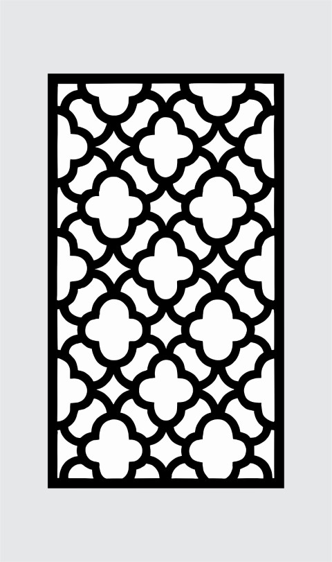 Classic Moroccan Clover Lattice Jali Design – CNC Laser Cut Vector Panel