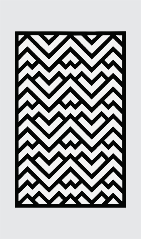 Modern Dynamic Chevron Zigzag Jali Design – CNC Laser Cut Vector Panel