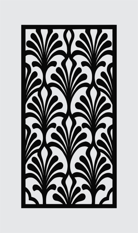 Elegant Art Deco Palmette Jali Design – CNC Laser Cut Vector Panel