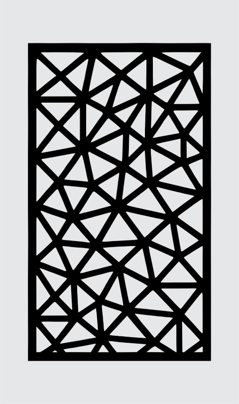 Modern Asymmetrical Triangle Network Jali Design – CNC Laser Cut Vector Panel