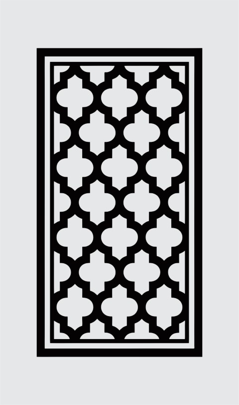 Classic Moroccan Cross Lattice Jali Design – CNC Laser Cut Vector Panel