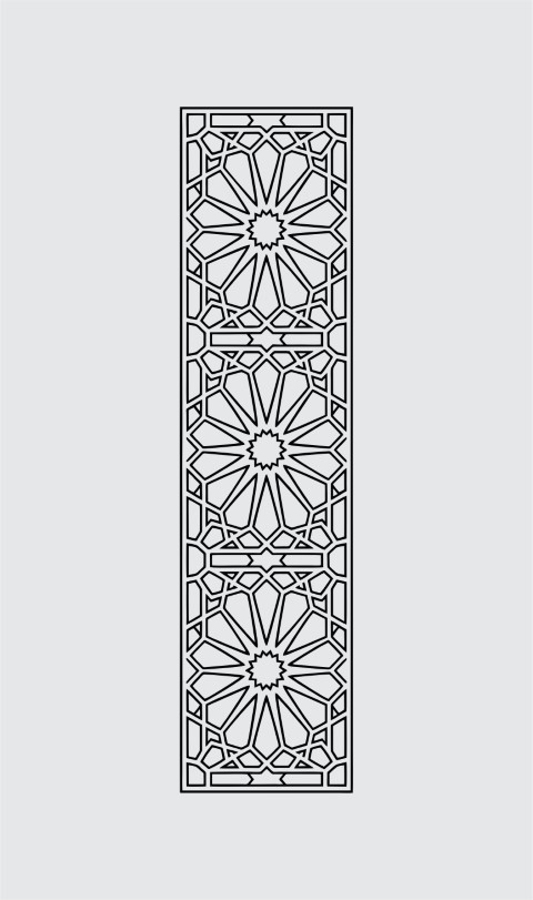 Intricate Islamic 12-Point Star Geometric Jali Design – CNC Laser Cut Vector Panel
