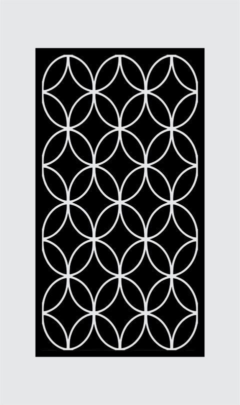 Modern Symmetrical Geometric Interlocking Circles Jali Design – Vector Cut File
