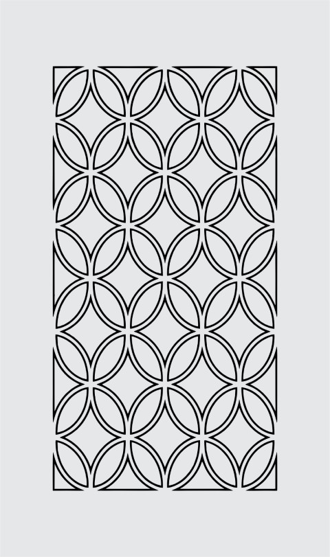 Delicate Overlapping Circle Geometric Lattice Jali Design – CNC Laser Cut Vector Panel
