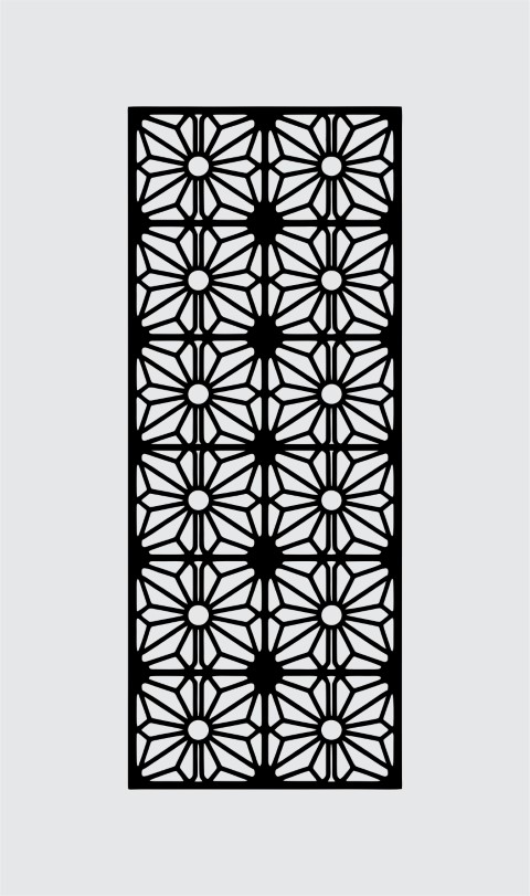 Classic Geometric Starburst Grid Jali Design – CNC Laser Cut Vector Panel