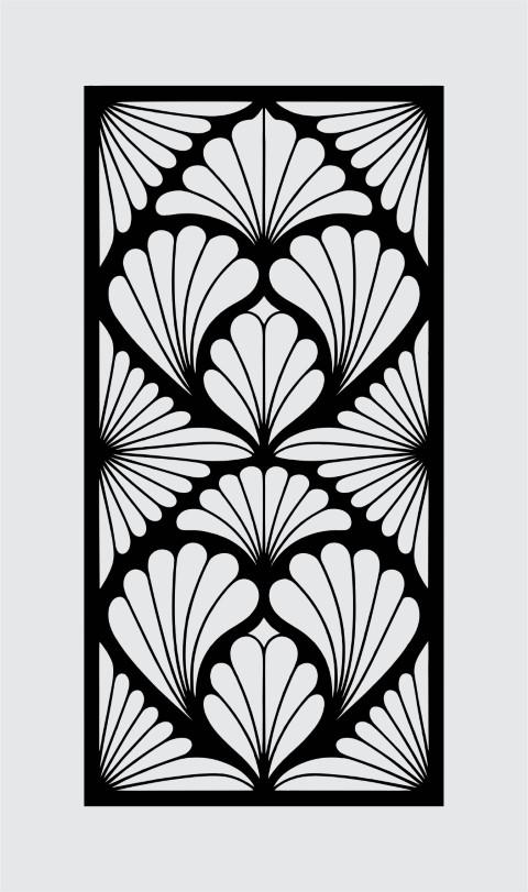 Art Deco Scallop Fan Jali Design – CNC Laser Cut Vector Panel