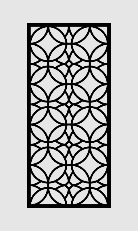Elegant Interlocking Circles Geometric Jali Design – CNC Laser Cut Vector Panel