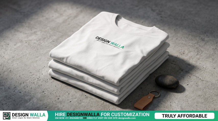 Premium Stacked Folded T-Shirt Mockup – Concrete Surface Presentation
