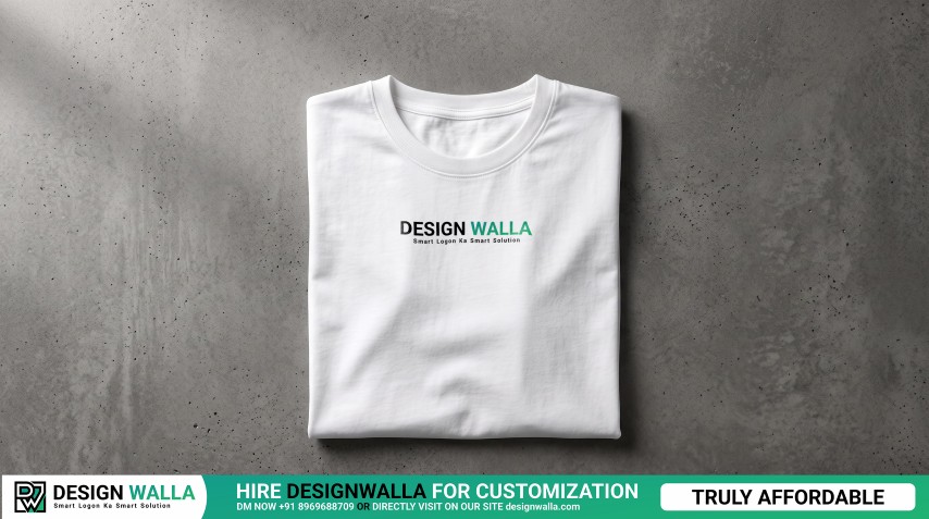 Premium Folded T-Shirt Mockup – Front View on Concrete Surface