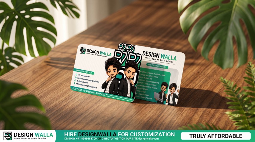Rounded Business Card Mockup – Front & Back Card Display
