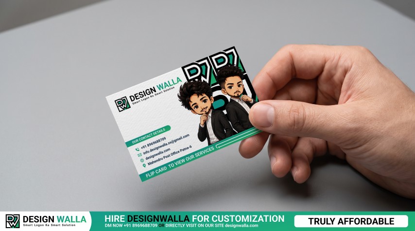 Hand Holding Business Card Mockup – Angled Presentation