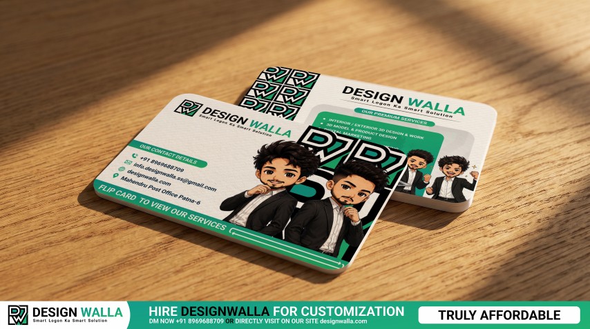 Layered Rounded Business Card Mockup – Overlapping Card Showcase