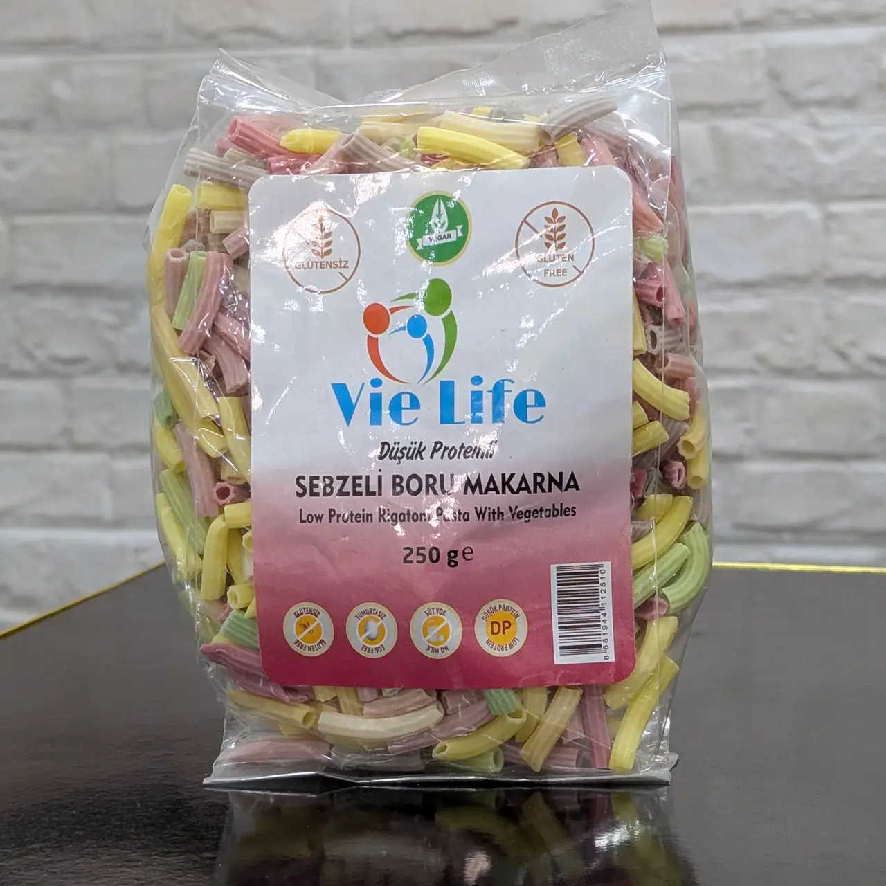 Vie Life – Rigatoni aux Légumes Sans Gluten & Pauvre en Protéines (250 g)