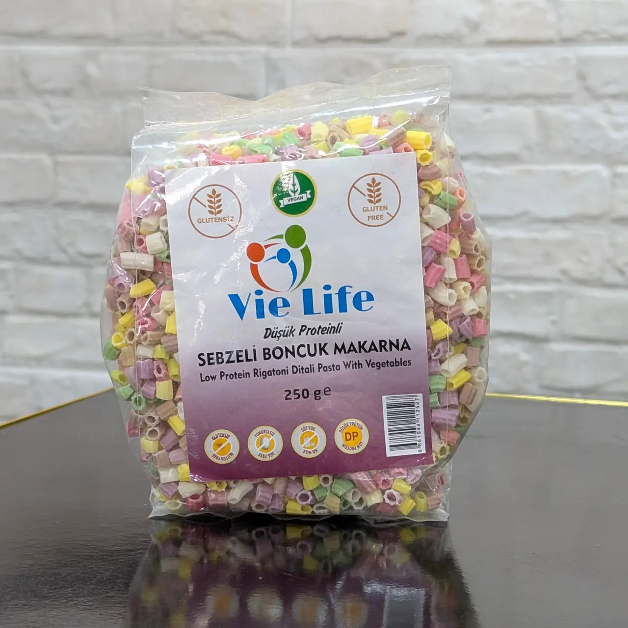 Vie Life – Pâtes Boncuk Faibles en Protéines aux Légumes (250 g)