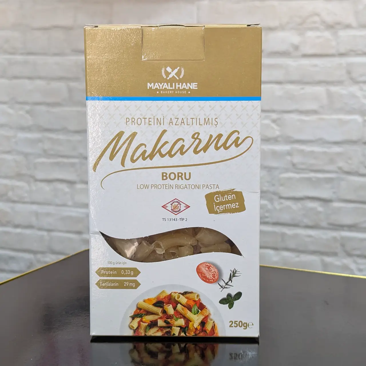 Mayalı Hane – Pâtes Faibles en Protéines (Rigatoni / Boru) – 250 g