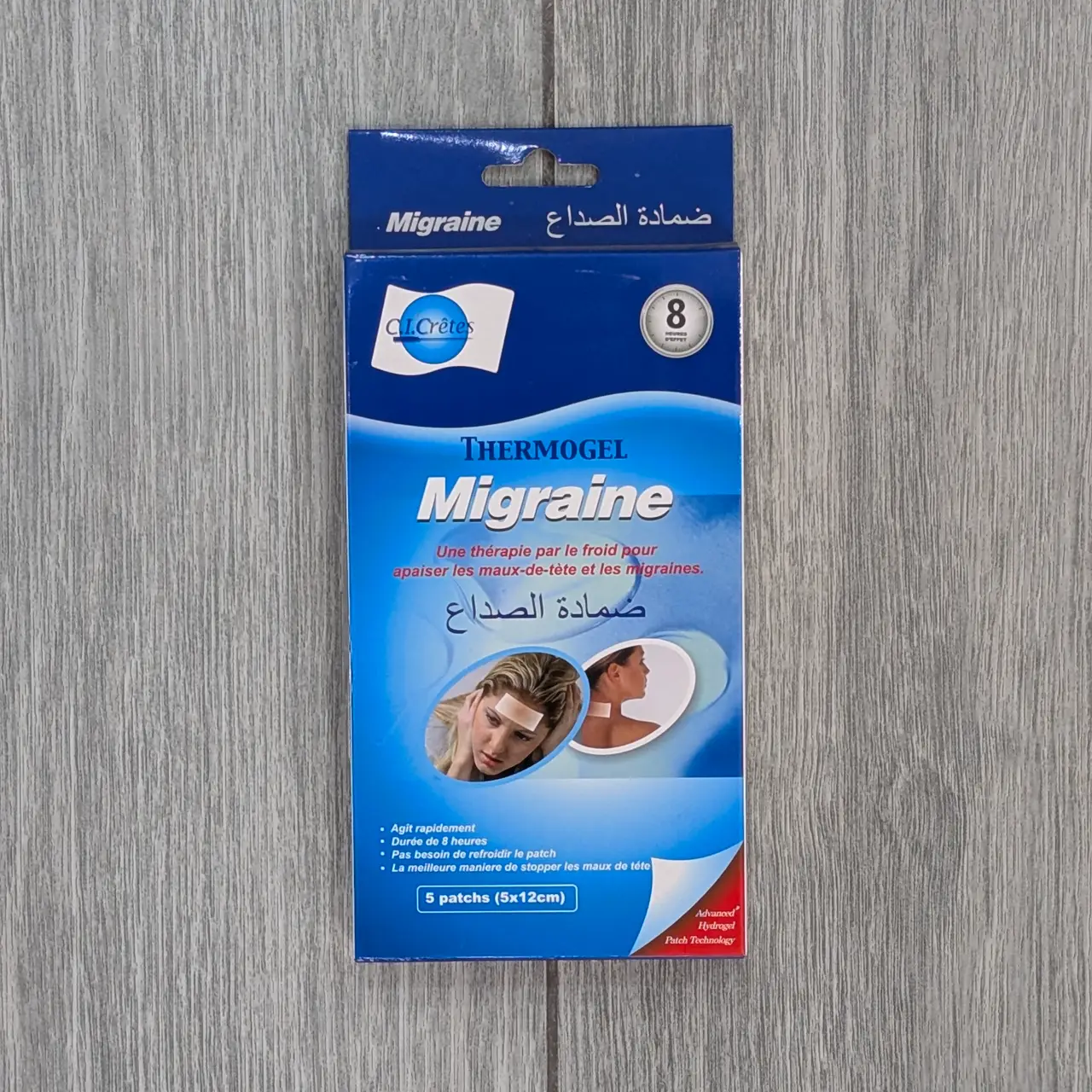 C.I. Crêtes Thermogel Migraine – 5 Patchs (5 × 12 cm)