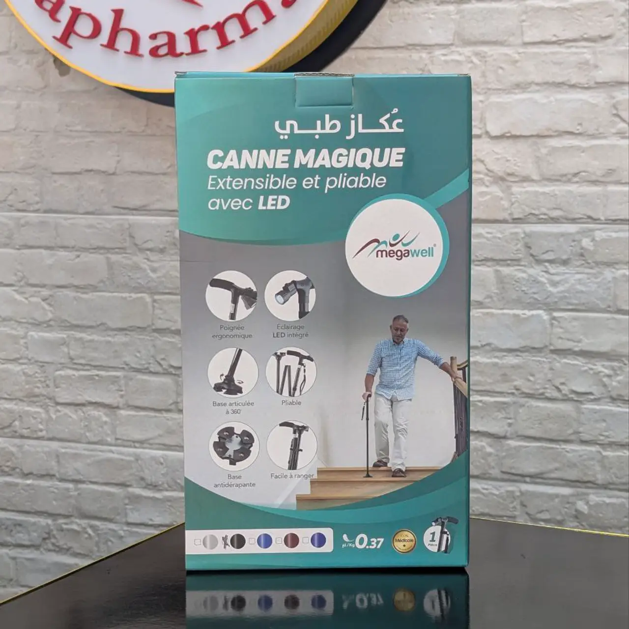 Megawell – Canne Magique Extensible & Pliable avec LED