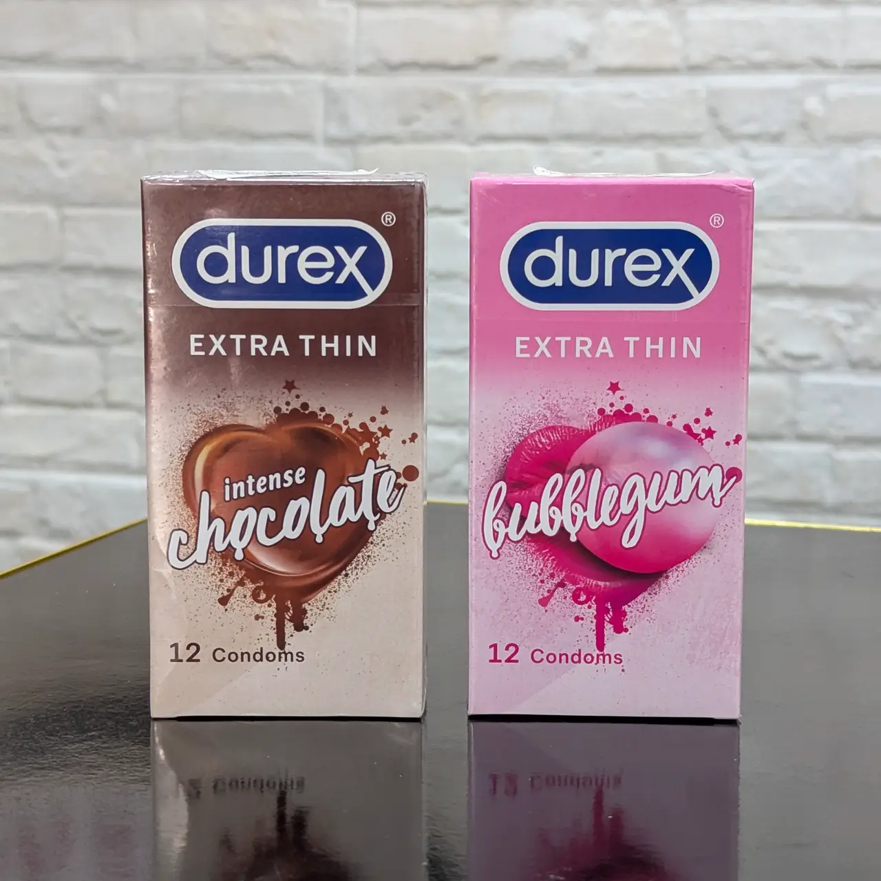 Durex Extra Thin – Préservatifs Saveur Bubblegum / Chocolat – 12 pièces
