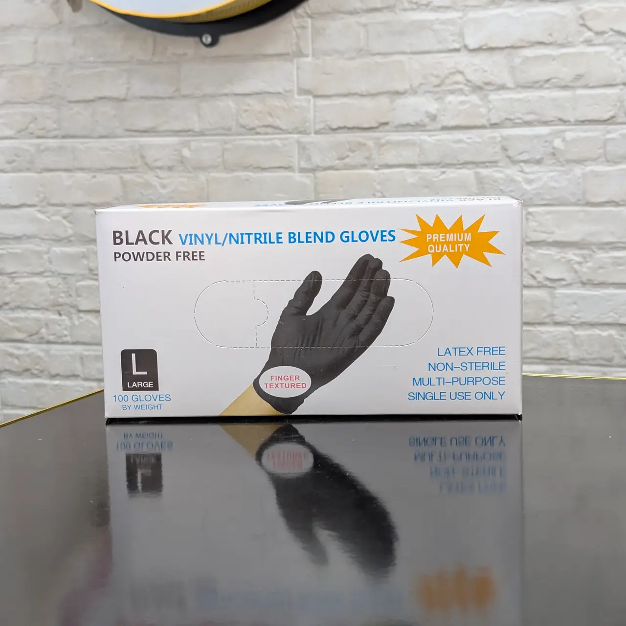 Gants Black Vinyl/Nitrile Blend – Taille L (1 pièce)