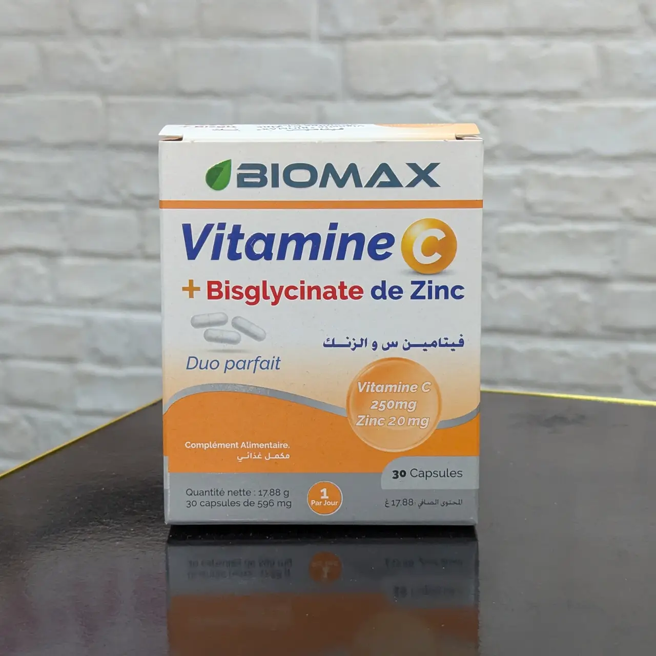 Biomax – Vitamin C + Bisglycinate de Zinc – 30 Gélules
