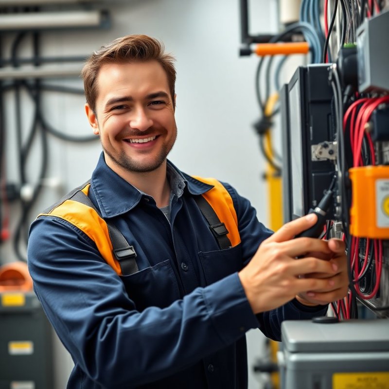 Expert Commercial Electrical Solutions service - Professional with face visible