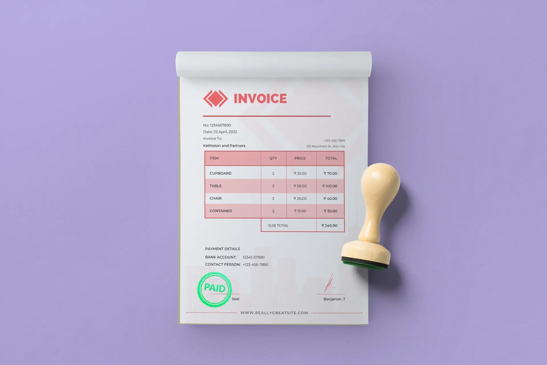 A5 Size Bill Book