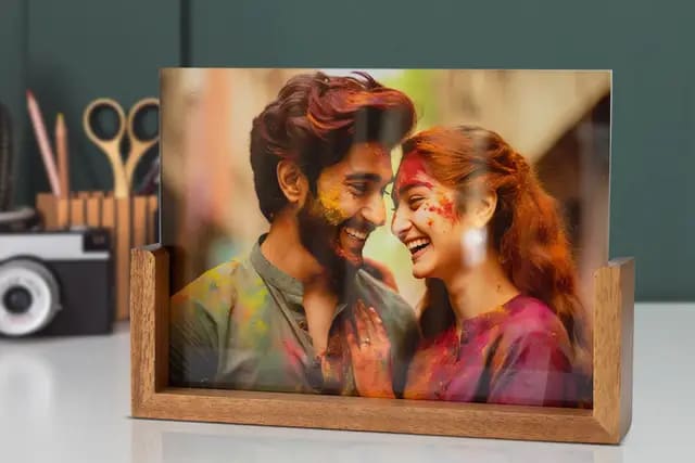 Personalized Photo with Wooden Stand 2