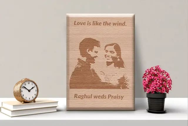 Wooden Engraved Photo Plaque 2