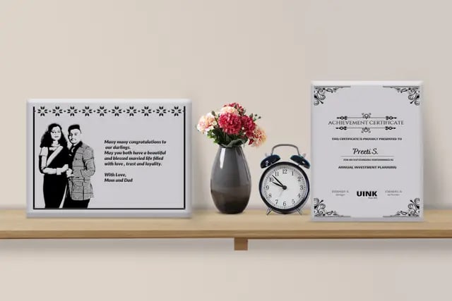 Engraved White Photo Plaque 2