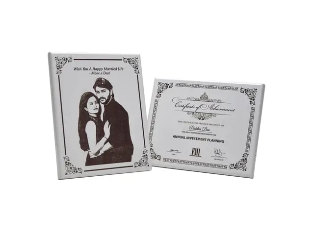 Engraved White Photo Plaque 5