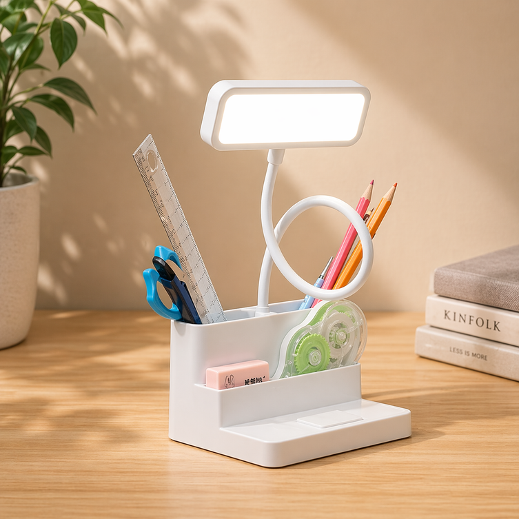 Pen Holder with Desk Lamp