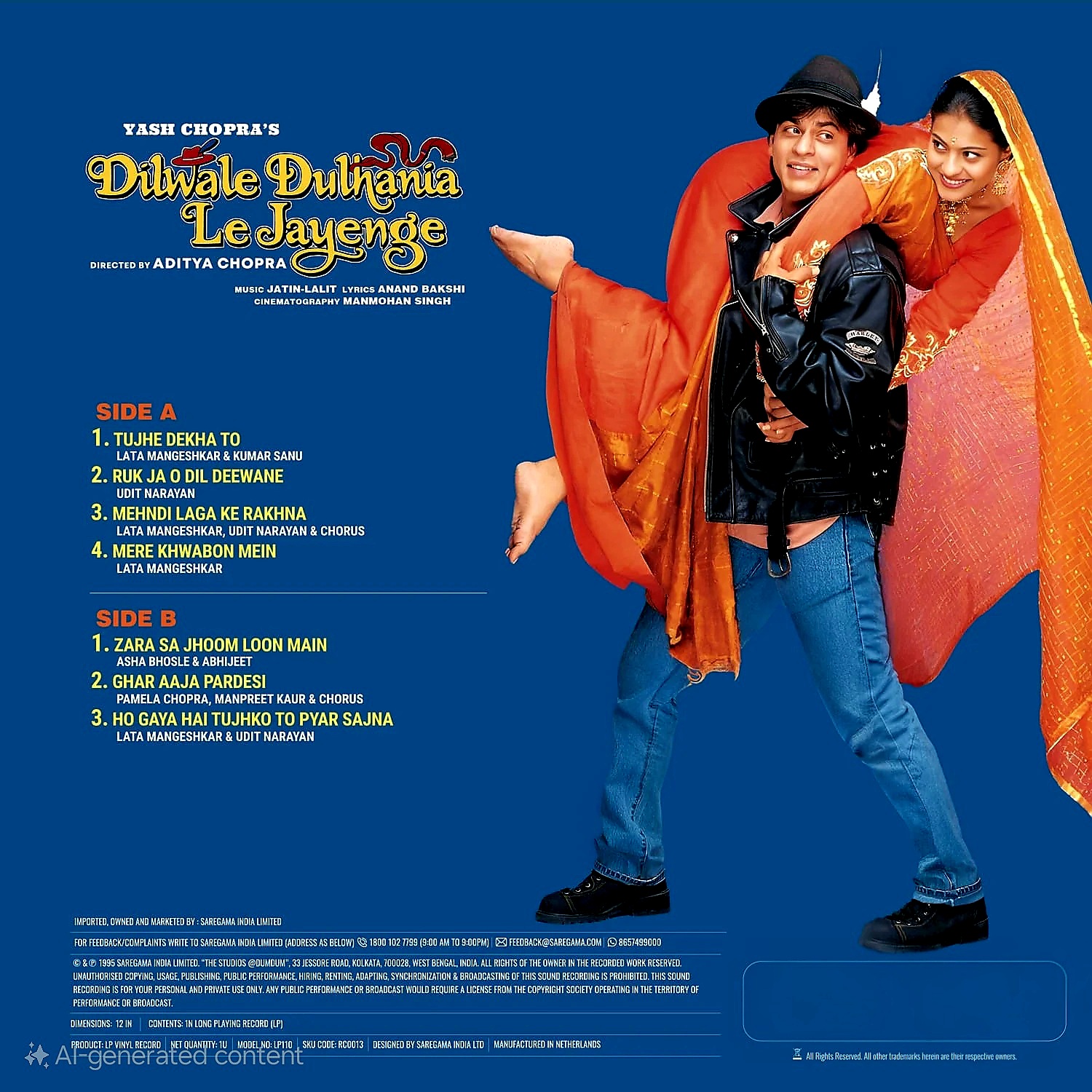 DILWALE DULHANIA LE JAYENGE - VINYL RECORD - thumbnail 3