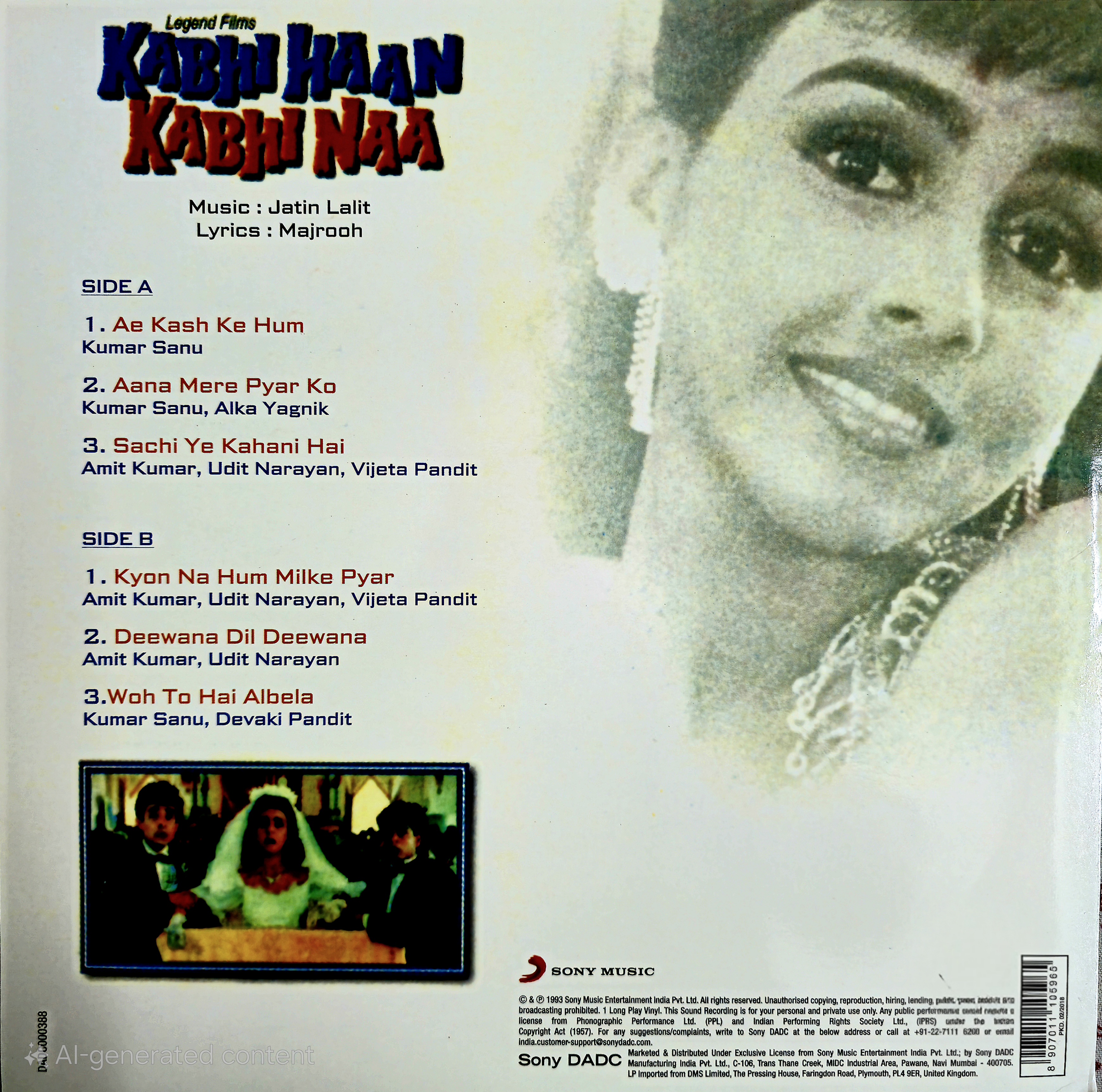 KABHI HAAN KABHI NAA - VINYL RECORD - thumbnail 2