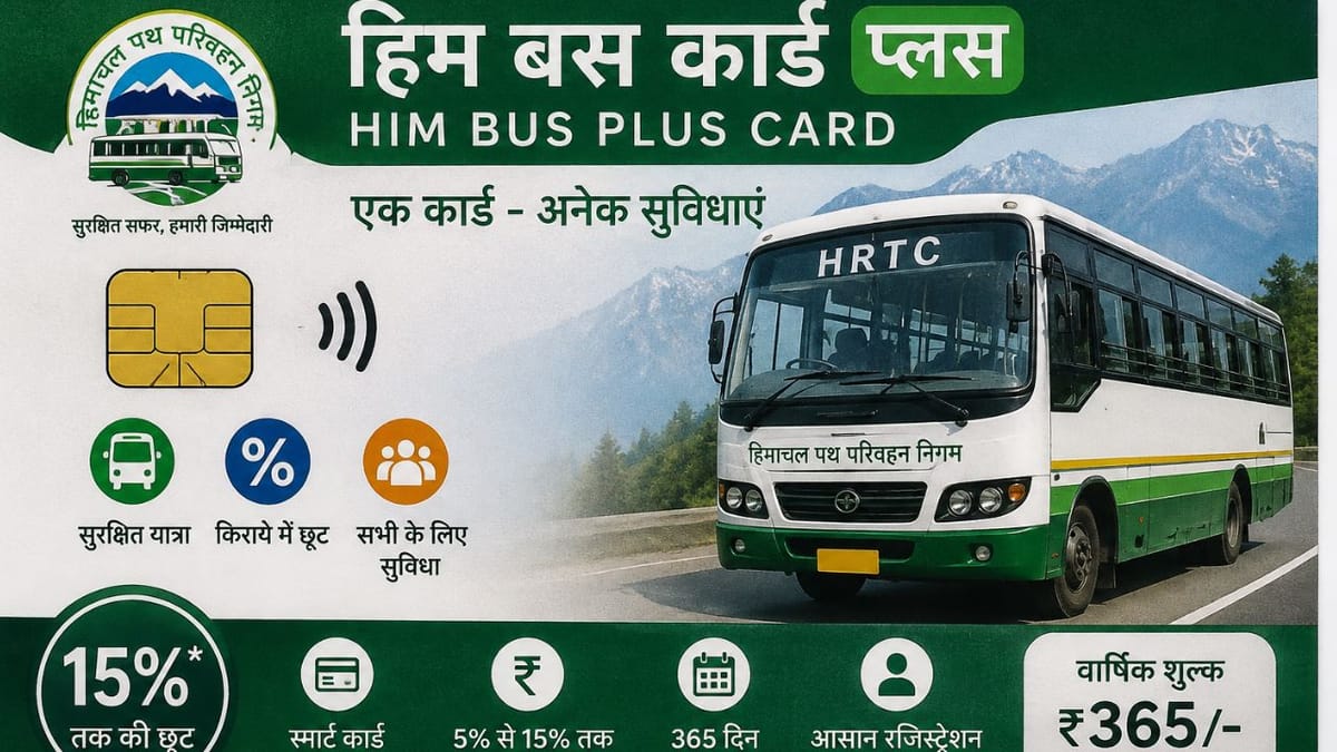 HRTC हिम बस प्लस कार्ड (Him Bus Plus Card): अब एक कार्ड पर पाएं 25% तक की छूट, पुरानी सभी सुविधाएं एक साथ
